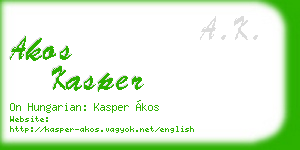 akos kasper business card