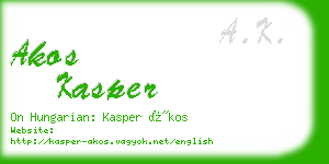 akos kasper business card